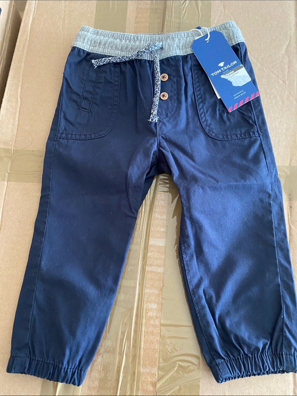 Tom Tailor Navy Kids Jogger Pants with Elastic Waist